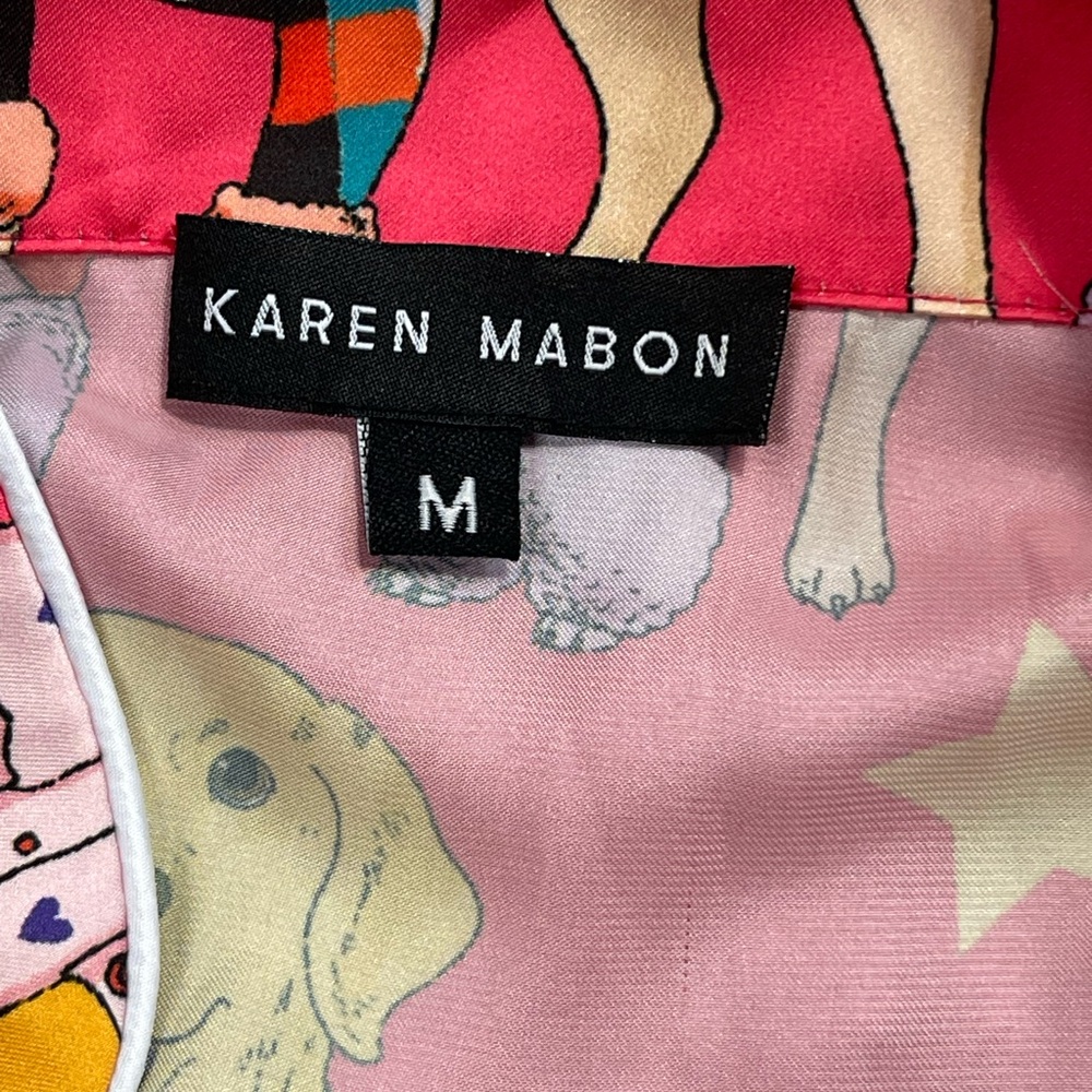 Karen Mabon Pink Dog Print Pajama Top - Picture 9 of 11